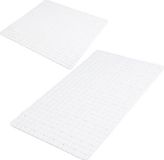 Urban Living Douche/badkamer anti-slip matten set - 2x stuks - rubber - wit