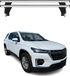 Omac Barres de toit transversales en aluminium pour Chevrolet Traverse 2018-2024 – Antivol – Rainure en T – Testées City Crash – Charge max 50 kg Argent