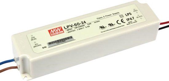 Enzo Mean Well SCHAKELENDE VOEDING - 1 UITGANG - 60 W - 24 V
