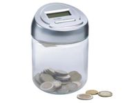 Perel Spaarpot, digitaal, teller, lcd-display, 150 x 100 mm, grijs
