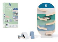 BS Toys GA528 – Piste de voiture en bois avec 2 voitures et 2 portails