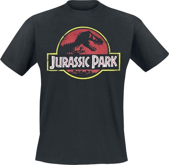 Jurassic Park Classic Logo T-shirt Zwart 3XL