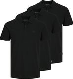 JACK&JONES JJEBASIC POLO SS SMU 3PK - Herren - Poloshirts - Schwarz - Größe S - Slim Fit - Baumwolle