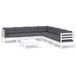 VidaXL 8-delige Loungeset met kussens massief grenenhout wit