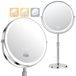Make-upspiegel met verlichting, 10-voudige vergrotingsspiegel met licht, make-upspiegel voor precisie, dubbelzijdige vergroting, 2000 mAh, 3 verlichtingsmodi, 360° draaibaar rond