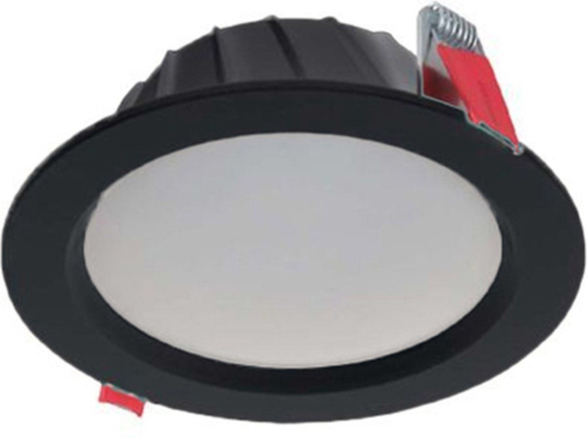 Groenovatie LED Paneel Plafondlamp 7W - Rond - ⌀ 11 cm - Warm Wit - Inbouw - Zwart