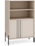 Margaret Hadas24 Vitrine Natan met Metalen Poten 80/127/40 cm (Kasjmier)