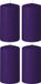 Enlightening Candles 4x bougies cylindriques/stompkaarsen violettes 6 x 10 cm 36 heures de combustion - Bougies inodores violettes