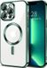 Techsuit Luxury Crystal Back Cover hoesje met MagSafe pour Apple iPhone 13 Pro - Transparant/Vert foncé
