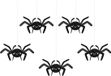 PartyDeco Halloween thema hangende spinnen - 5x - zwart - papier - 27 cm
