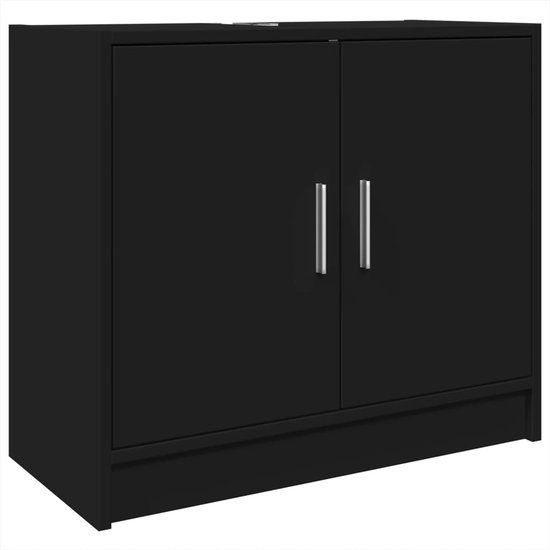 vidaXL Wastafelkast - 63x29x55 cm - Bewerkt Hout - Zwart