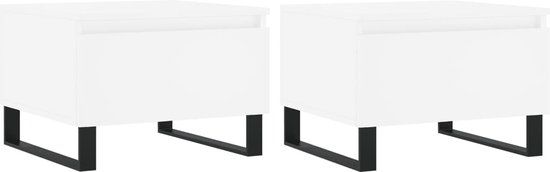 VidaXL Salontafels 2 stuks 50x46x35 cm bewerkt hout wit