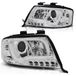 Audi feux de jour à LED, phares design, chrome, Audi A6 4B 1997-2001