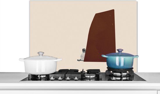 KitchenYeah Spatscherm keuken - 90x60 cm - Abstract - Retro - Achterwand keuken