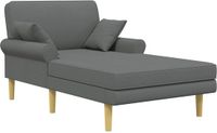 vidaXL Chaise longue Donkergrijs Stof