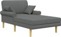 vidaXL Chaise longue Donkergrijs Stof