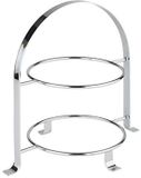 APS Serveerstandaard - Metaal - Rond - Zilver - H 30 cm