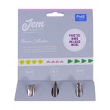 PME Jem Nozzles Set - Flowers Collection, 3 Pieces, Stainless Steel