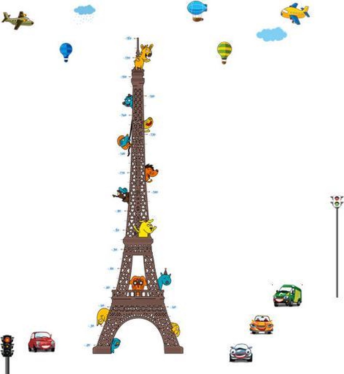 DW4Trading DW4Trading® Groeimeter muursticker eiffel toren