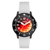 s.Oliver Kinderhorloge - rond - zwart - 38 mm - plastic horloge met kwartsuurwerk op siliconen band met gesp - analoog polshorloge - 5 ATM waterdicht - krasbestendig