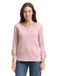 Tom Tailor - T-shirt met lange mouwen en omgeslagen mouwen - Maat XS - offwhite pink small stripe