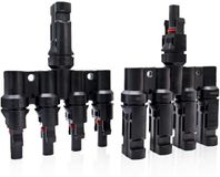 Merkloos / Sans marque Wan GmbH MC4 T-Kabelconnector voor Zonnepanelen Parallel Aansluiten 1 naar 4 Polen
