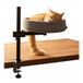 Relaxdays Kattenbed voor aan bureau, verstelbaar, 360° draaibaar, 20 kg, Ø 38 cm, grijs/zwart