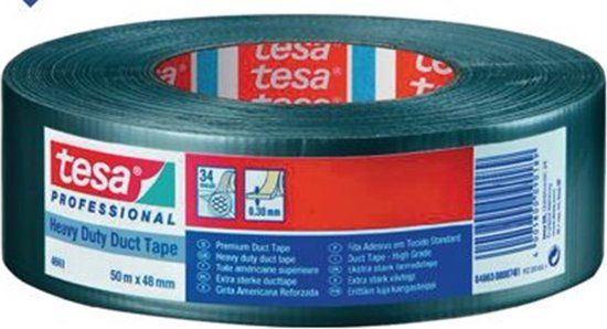 tesa STRONG Textieltape - Zilver - 50 m x 48 mm - 1 stuk(s)