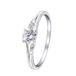 Lucardi Dames Ring met zirkonia - Ring - Cadeau - Echt Zilver - Zilverkleurig