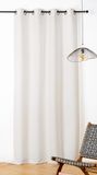 LINDER Phonisch gordijn met vlechtpatroon – natuurlijke stijl – afwerking met oogjes – kleur zuiver wit – afmetingen 140 x 240 cm – 38% katoen 37% polyester 25% hennep – pollencollectie