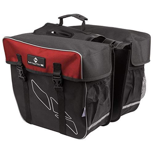 M-Wave Amsterdam Double bagagedragertas, zwart/rood, 44 x 40 x 5 cm
