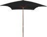 Prolenta Maison Exclusive Parasol met houten mast, 200x300 cm, zwart