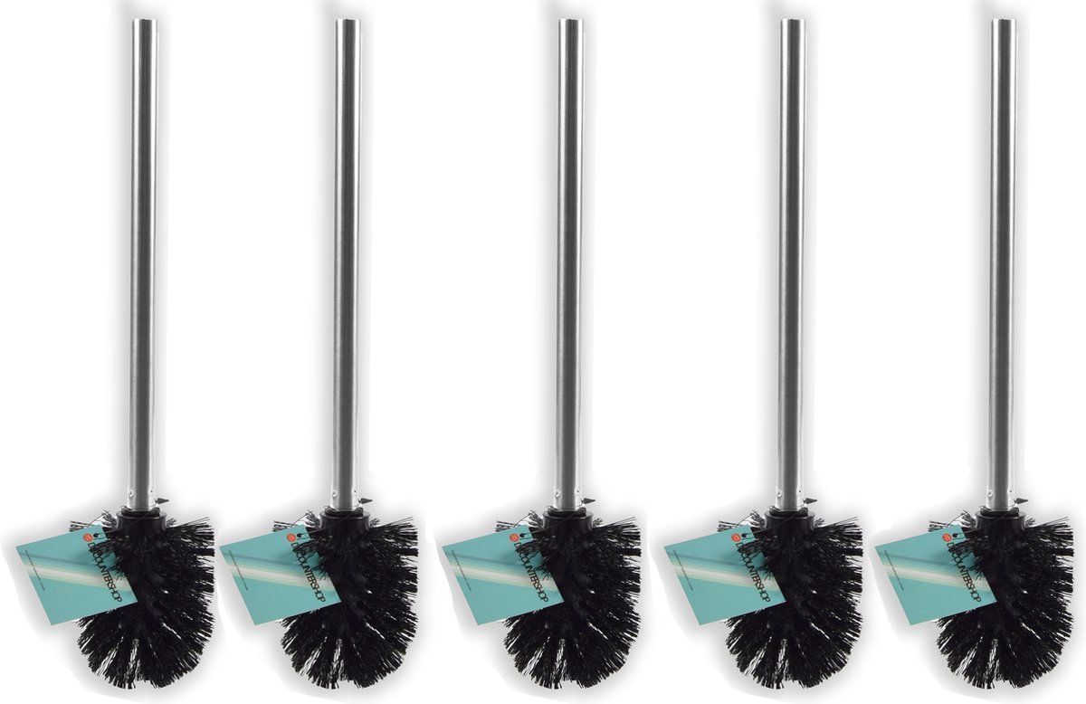 discountershop Losse toiletborstel universele RVS Toiletborstel Set - 5 Stuks WC-borstel WC Toilet Borstel Borstels Toiletborstels
