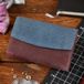 Belveder portefeuille femme, cuir véritable, marron et bleu, modèle LP513