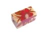 Keramische kralen rechthoek versierd met rode bloem 14x14x26mm. 50u.