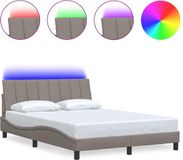 vidaXL Bedframe Hanko Stof Taupe 140x190 cm