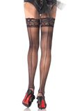 Leg Avenue 1042 - Sheer Stay Up's With Backseam, Einheitsgröße, Schwarz