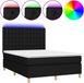 vidaXL Boxspringbed met matras en LED-verlichting, zwart, 140x190 cm, gestoffeerd