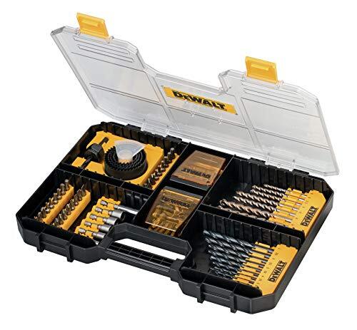 DeWalt TSTAK DT71569 Universele set/MaxiSet (100-delig, met HSS-metalen boren, betonboren, gatzagen, bits 25 mm, torx, Phillips, sleuf, steeksleutel en bithouder, TSTAK compatibel)