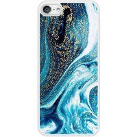 Apple iPod Touch Marbre bleu paillete Verstevigd hoesje met sublimatie bedrukking