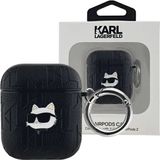 Karl Lagerfeld, Étui pour AirPods 1/2 Choupette Gaufré, Noir