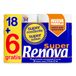 Renova Toiletpapier, 24 rollen (18 + 6), dubbellaags, wit papier, zeer zacht, zeer duurzaam, absorberend