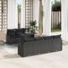 vidaXL Banc de jardin 8 pièces noir polyrattan