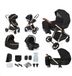 Corvance B.V. Landau - Poussette canne - Poussette canne pliable - Poussette canne pliable - Poussette canne pliable nouveau-né - 3 en 1 - Walker pour bébé - noir/or