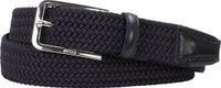 BOSS leren heren riem - navy blauw