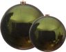 Decoris Grote Kerstballen - 2 stuks - Donkergroen - 14 & 20 cm Diameter - Kunststof