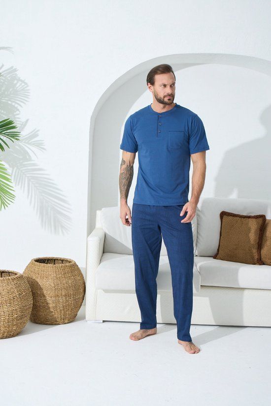 Heren Huispak /Pyjama Cornell / Indigo maat S
