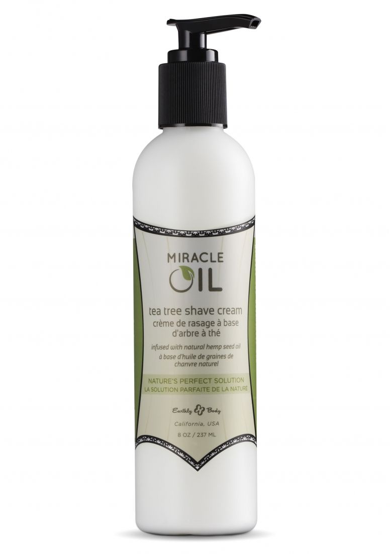Earthly Body Miracle Oil Tea Tree Shave Cream -- 8 oz