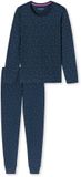 SCHIESSER Pyjama lang Dames 100% Katoen Effen Lange mouw Ultra Violet Casual Essentials Maat 44