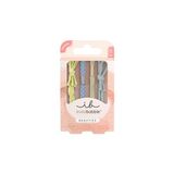 invisibobble BEAUTIES Bebe Blue (4 stuks) – gevlochten spiraalhaarelastiekjes in pastelblauw en groen – stijlvol in haar en als armband – spiraal haarelastiek voor dames en mini – zacht, modieus en